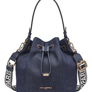 Karl Lagerfeld Denim Blue Bucket Bag